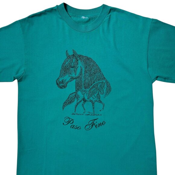90s Vintage Paso Fino Horse T-shirt Equestrian Art Sketch Single Stitch. - Picture 2 of 5